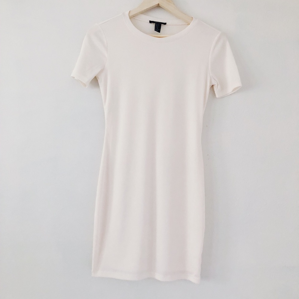 Ivory rib knit dress